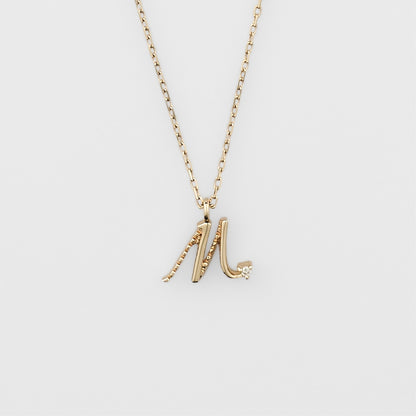 Initial M/K10 Diamond Necklace