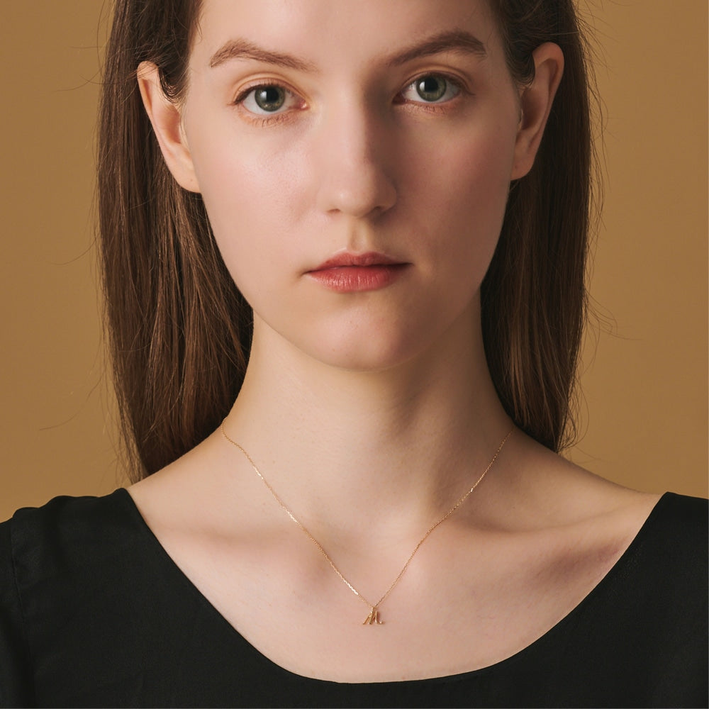 Initial M/K10 Diamond Necklace