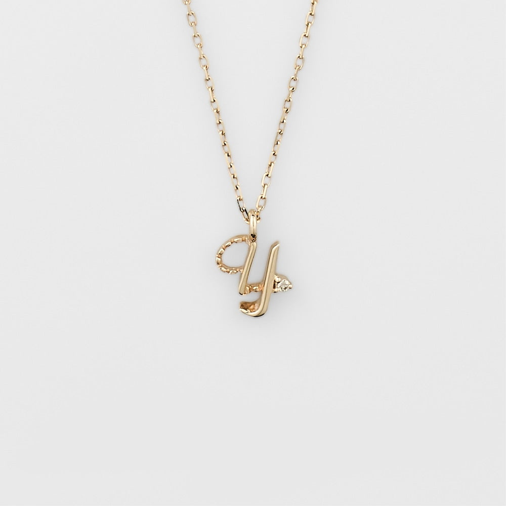 Initial Y/K10 Diamond Necklace