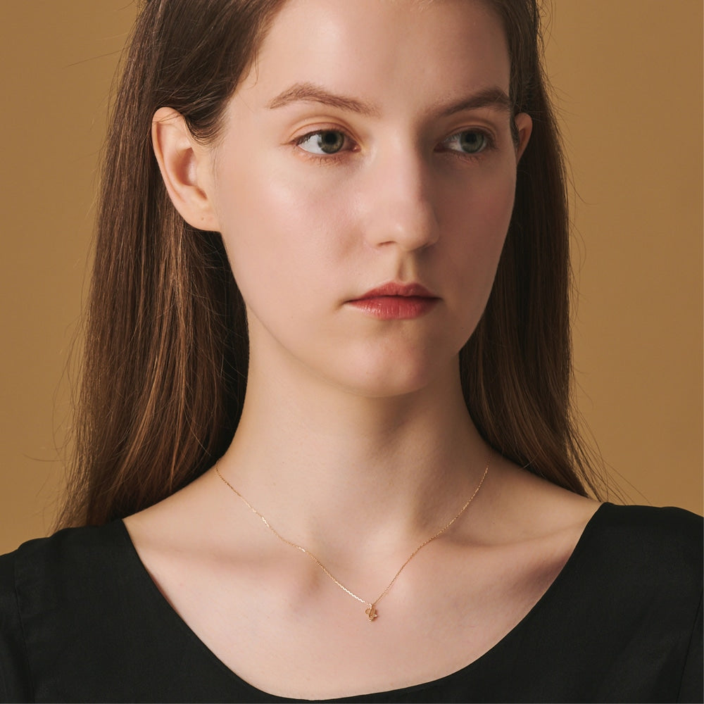 Initial Y/K10 Diamond Necklace