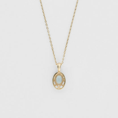 <March Birthstone> K10 Aquamarine Necklace