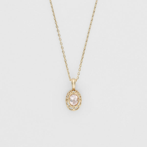 agete✨K10✨necklace✨Gold✨<No.2866> K10 Morganite Necklace – agete-global