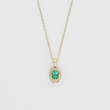 <May Birthstone> K10 Emerald Necklace