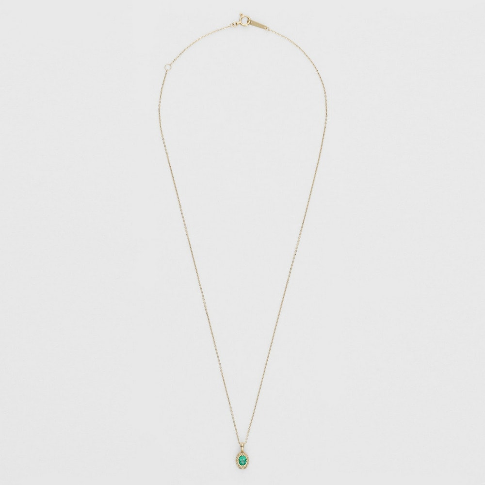 <May Birthstone> K10 Emerald Necklace