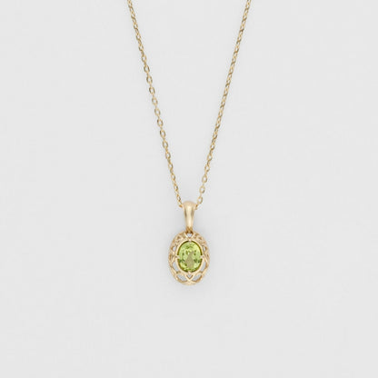 <August Birthstone> K10 Peridot Necklace
