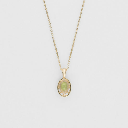 <August Birthstone> K10 Peridot Necklace