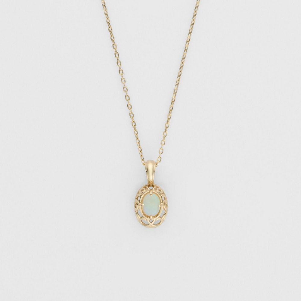 <October Birthstone> K10 Opal Necklace