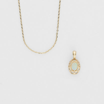 <October Birthstone> K10 Opal Necklace
