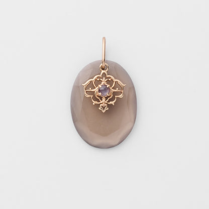 K5 Smoky Quartz Charm