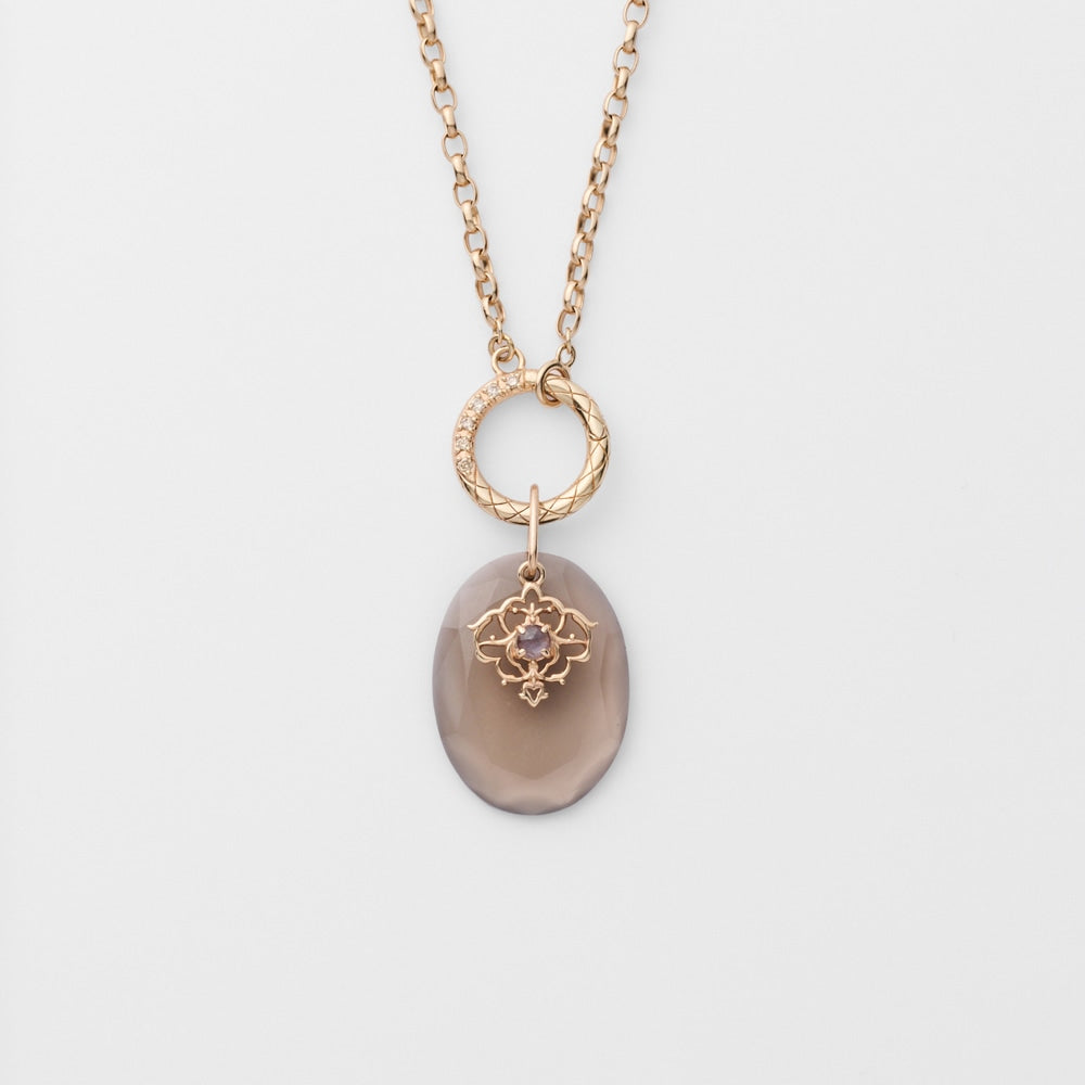 K5 Smoky Quartz Charm