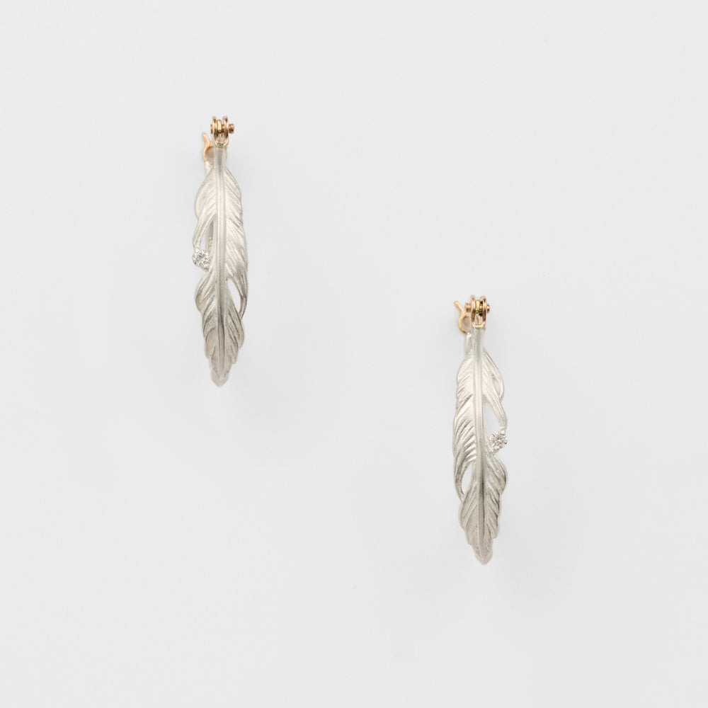 Silver Feather Earrings