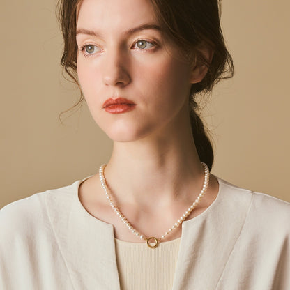 Gold Pearl Necklace