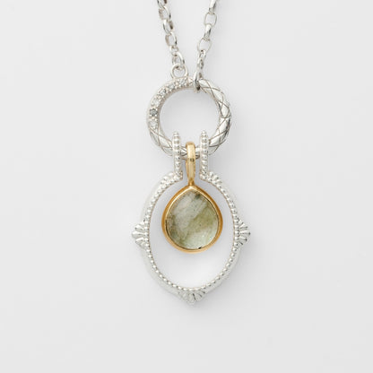 K10 Quartz/Labradorite Charm