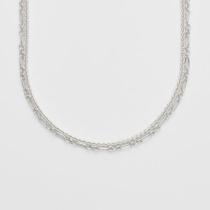 Silver Necklace Chain Set