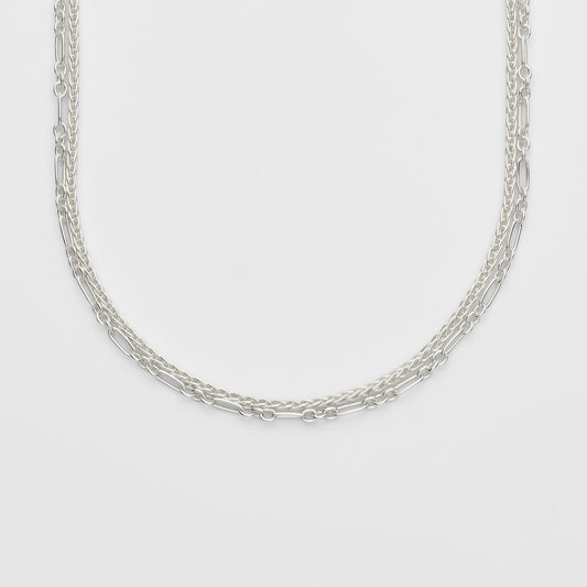 Silver Necklace Chain Set
