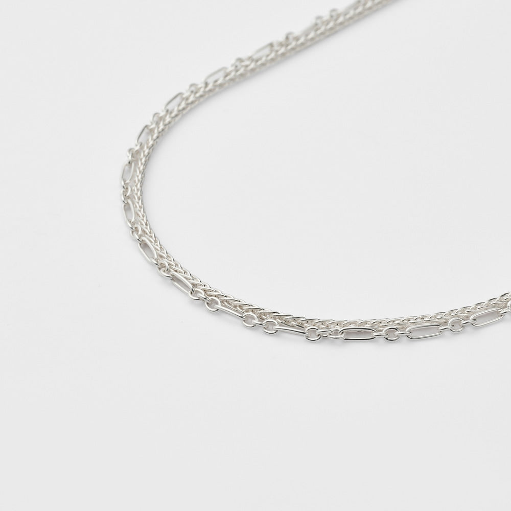 Silver Necklace Chain Set