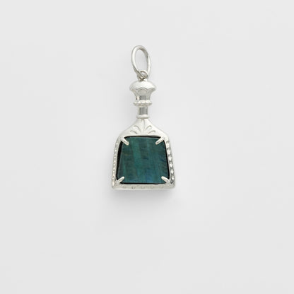 Silver Labradorite/Onyx Charm