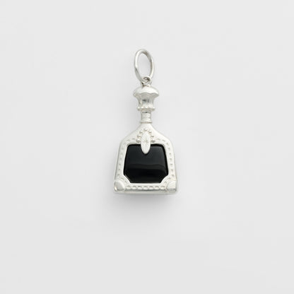 Silver Labradorite/Onyx Charm