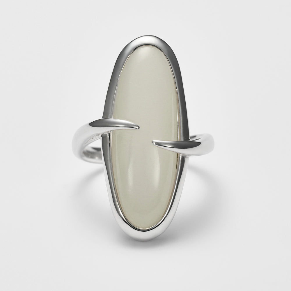 Silver Moonstone Ring