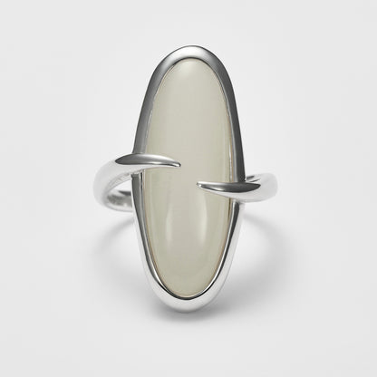 Silver Moonstone Ring
