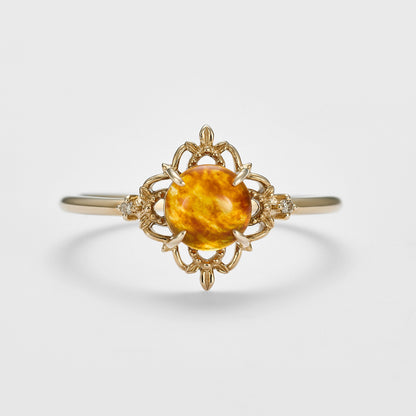 K5 Amber/Diamond Ring