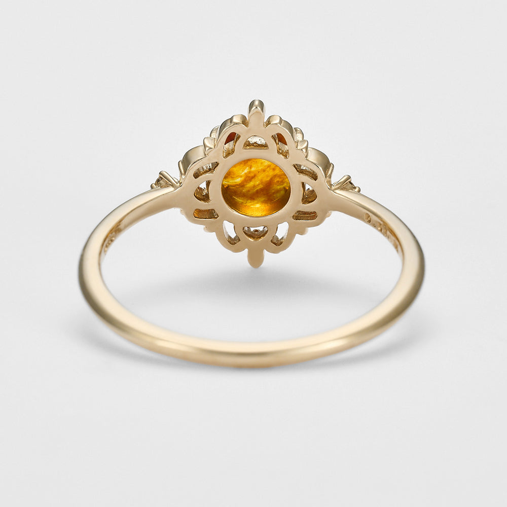 K5 Amber/Diamond Ring