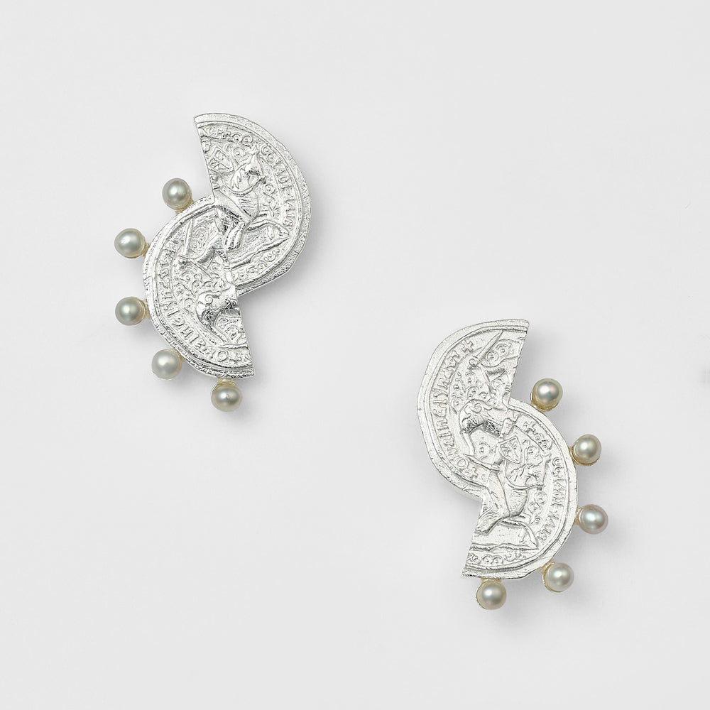 Silver Pearl Earrings