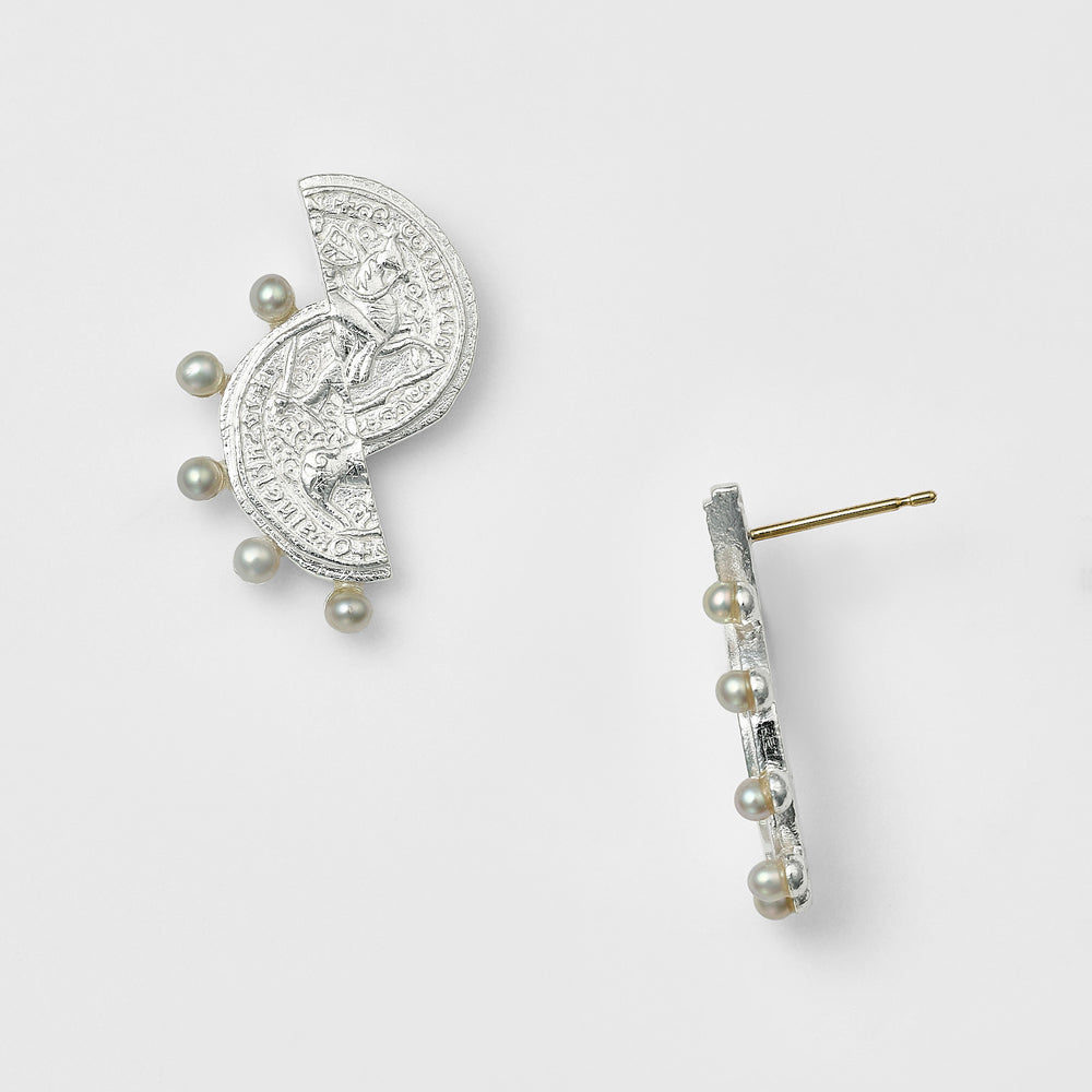 Silver Pearl Earrings