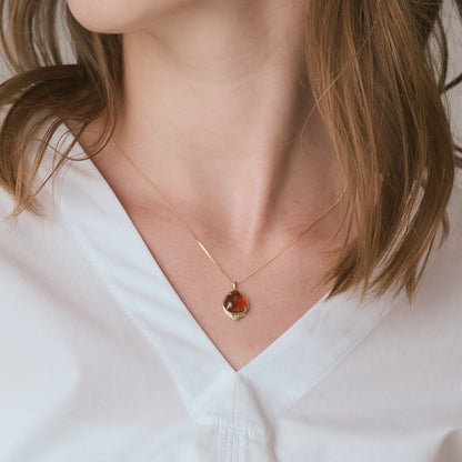 K10 Amber/Diamond Necklace