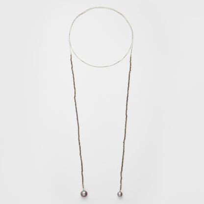 Silver Smoky Quartz/Freshwater Pearl Necklace