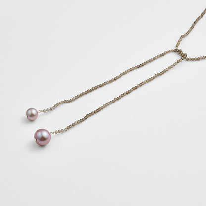 Silver Smoky Quartz/Freshwater Pearl Necklace