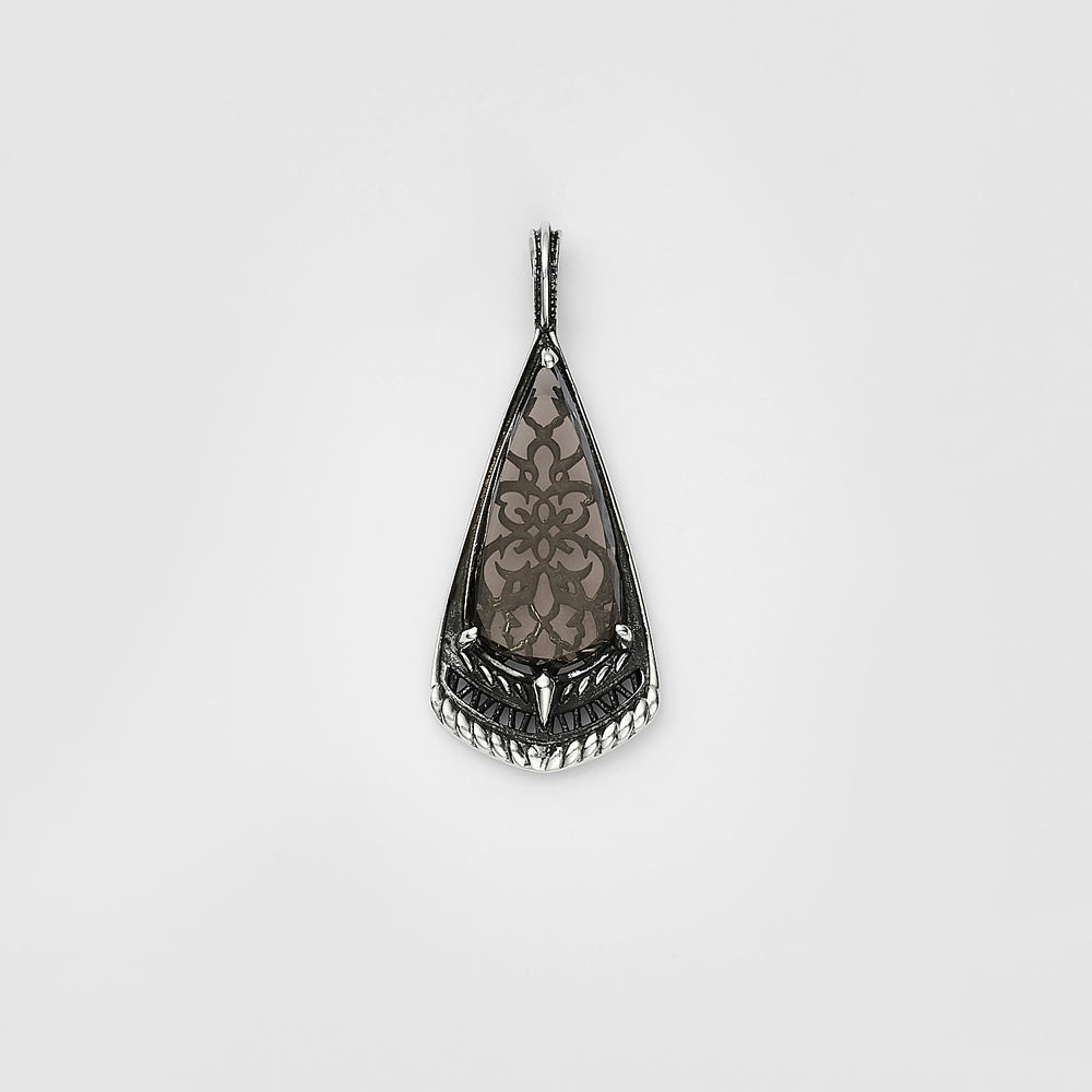 Silver Obsidian Charm