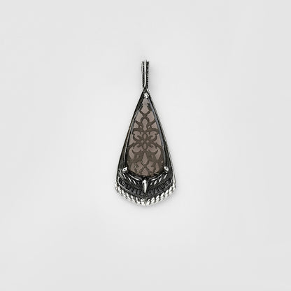 Silver Obsidian Charm
