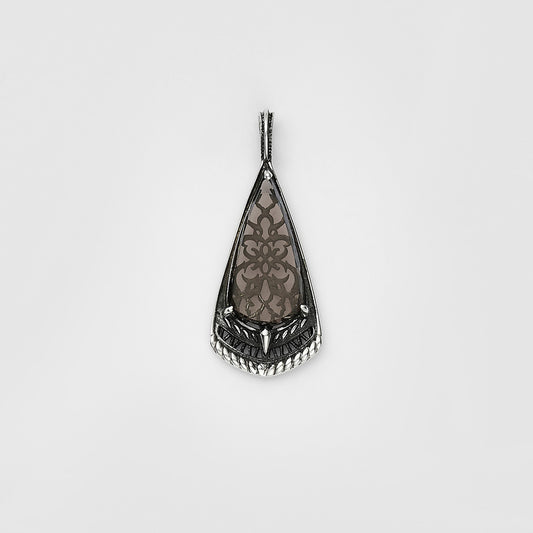 Silver Obsidian Charm