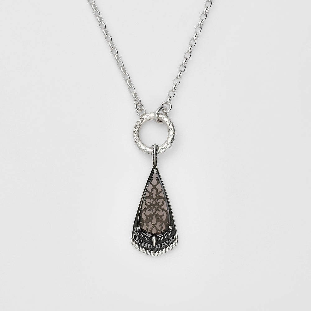 Silver Obsidian Charm