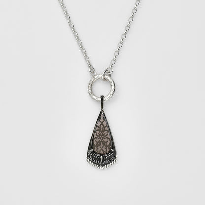 Silver Obsidian Charm