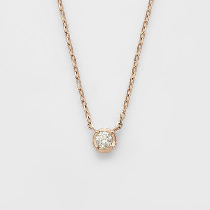 K10 Diamond Necklace (0.03Ct/Pink Gold)