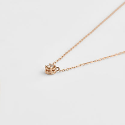 K10 Diamond Necklace (0.03Ct/Pink Gold)
