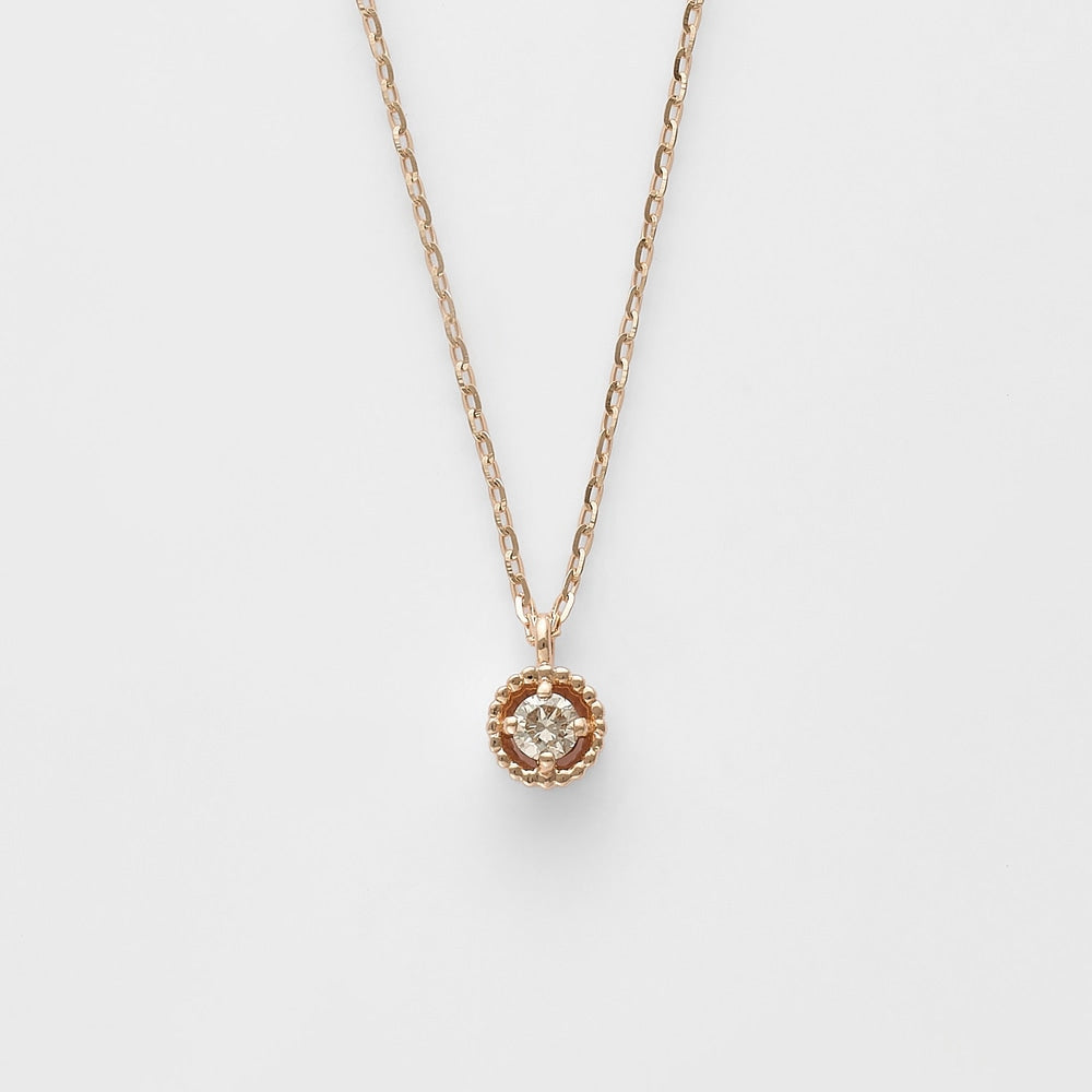 K10 Diamond Necklace (0.03Ct/Pink Gold)