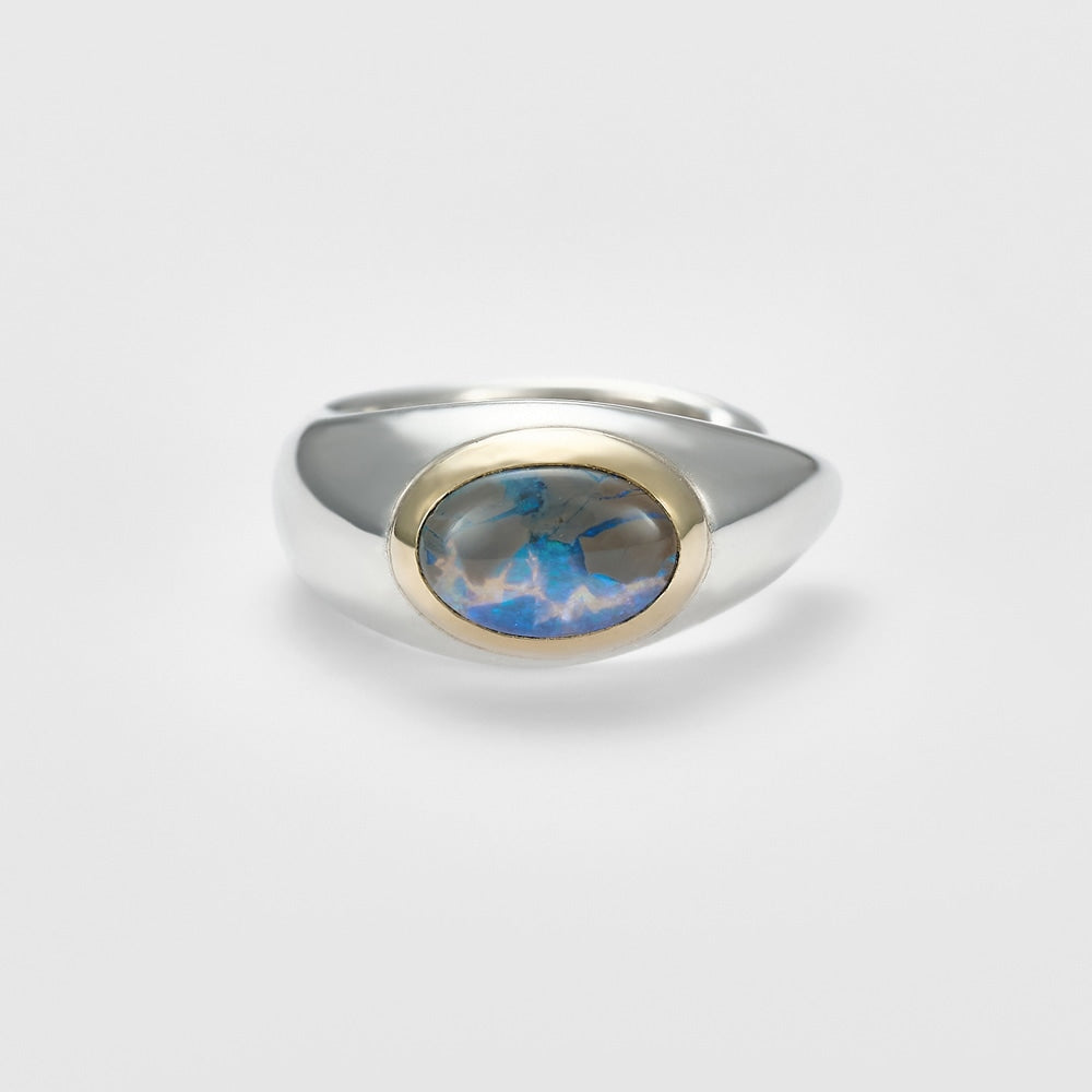 Silver/K10 Dark Opal Ear Cuff (Single)