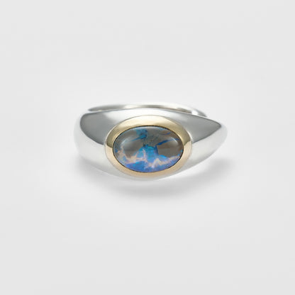 Silver/K10 Dark Opal Ear Cuff (Single)