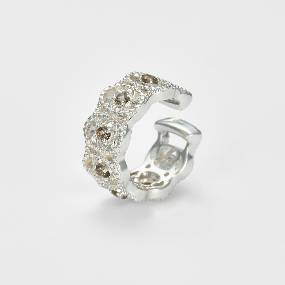 Silver Quartz Ear Cuff (Single Ear)