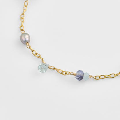 Gold/Freshwater Pearl/Glass/Multi-Stone Bracelet