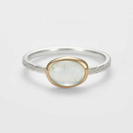 Silver Prehnite Ring