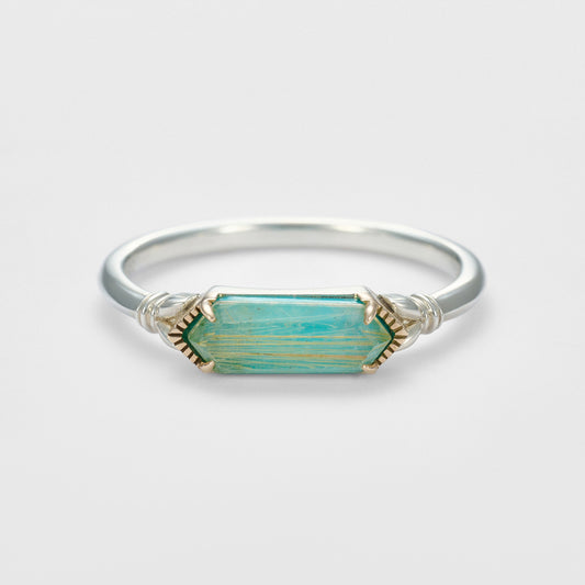 Silver/K10 Quartz Turquoise Ring