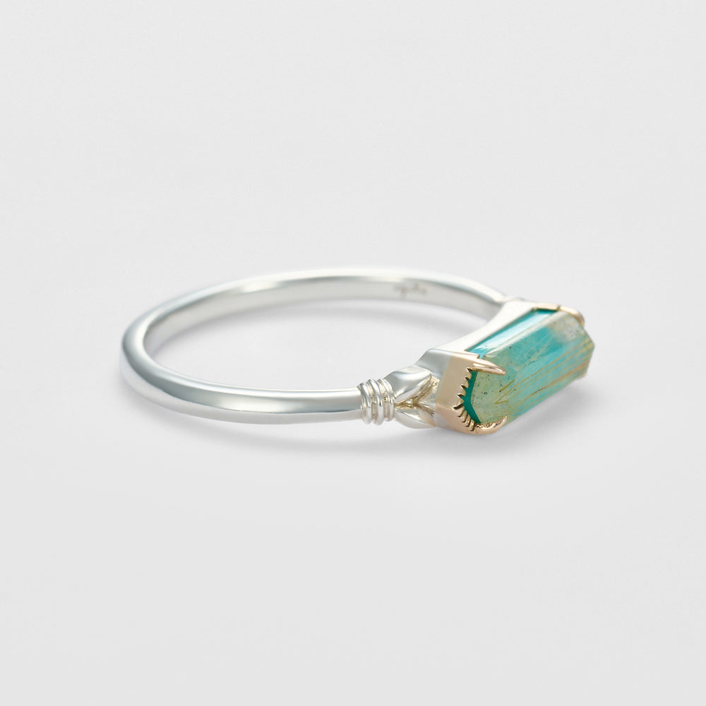 Silver/K10 Quartz Turquoise Ring