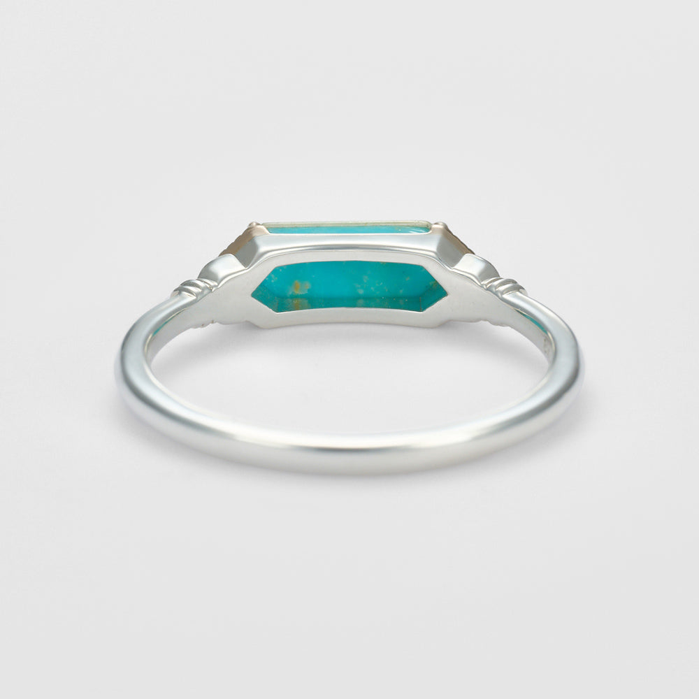 Silver/K10 Quartz Turquoise Ring