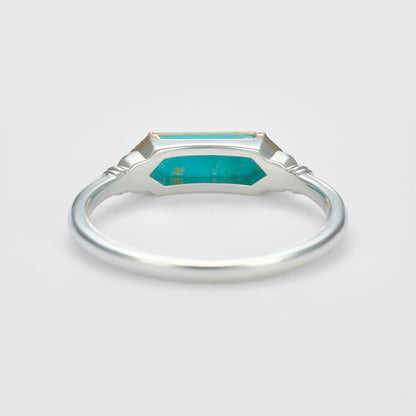 Silver/K10 Quartz Turquoise Ring