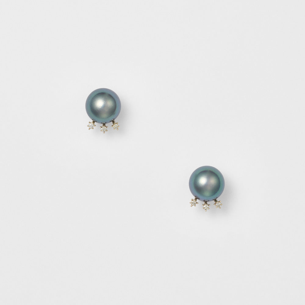 K10 Pearl Earrings (Black)