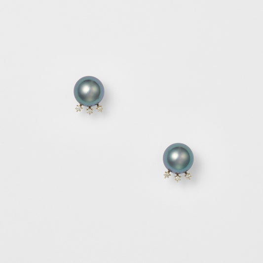 K10 Pearl Earrings (Black)